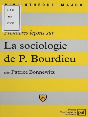 cover image of Premières leçons sur la sociologie de Bourdieu
